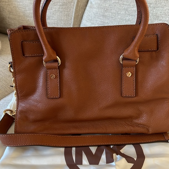 Michael Kors Medium Leather Hamilton Tote Bag Gold Hardware - Picture 3 of 7